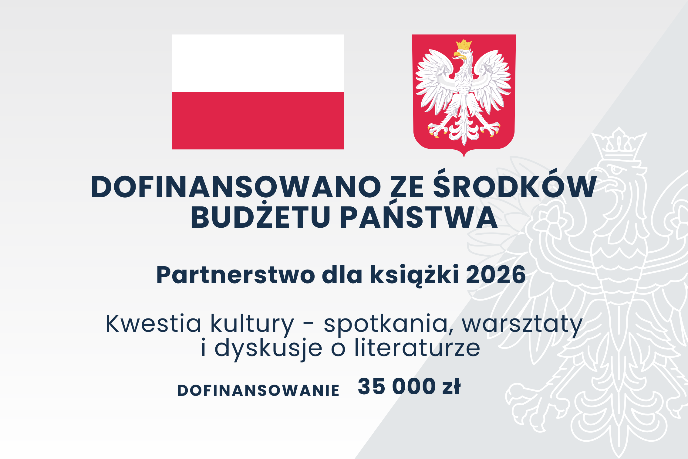 Dofinansowanie ze środków MKiDN w ramach programu „Partnerstwo dla książki 2026”